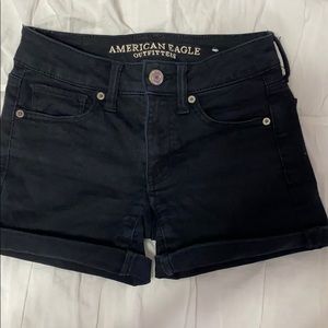 Black American Eagle Midi Shorts